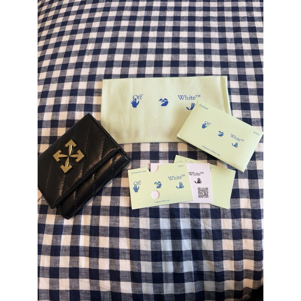 Authentic Off-White Jackhammer French Leather Black Wallet *NEW WITH FLAW* - Picture 6 of 11